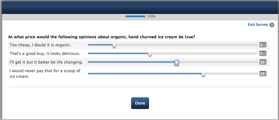 Van Westendorp question